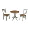 International Concepts Round 30 in Rd Top Pedestal Table, 2 Emily Chairs, Hickory/Stone, 30 in W, 30 in L, 29.1 in H, Wood K41-30RT-C617P - alternate 1